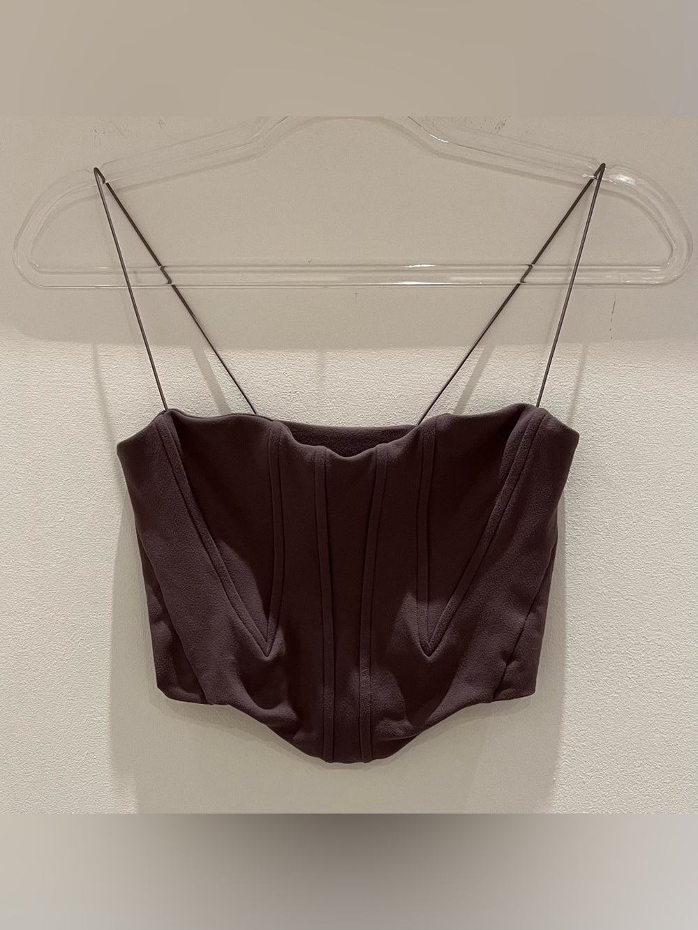 Joah Brown Contour Corset in Suede Mauve Size S/M - Picture 2 of 9